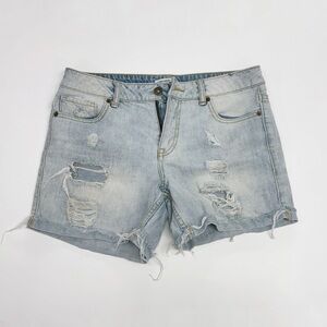 Forever 21 Light Blue Ripped Jean Shorts